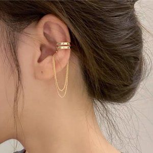 Gold Tassel Chain Cartilage Ear Cuff